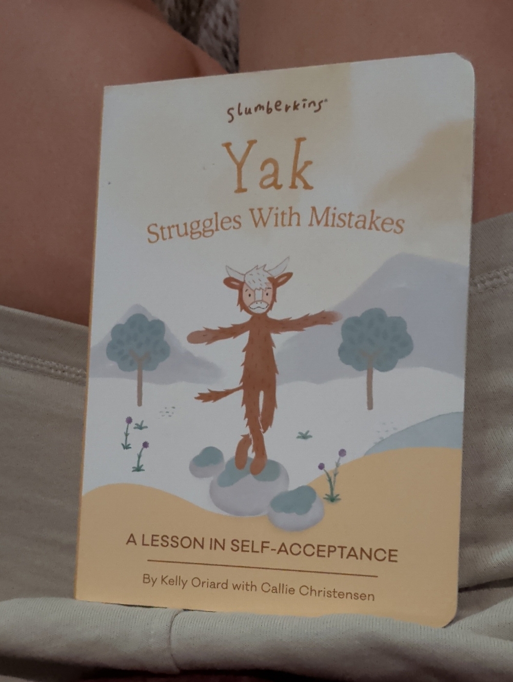 Slumberkins Yak Struggles With Mistakes - Kids Board Book (Cream/Brown)